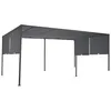 Image de Pergola coulissante 2 pans 3x6 M belvédère de jardin toile gris anthracite