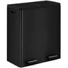 Image de Poubelle de cuisine tri sélectif 2 x 30L noir 2 seaux amovibles et pédales en métal