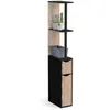Image de Meuble WC étagère WILLY bois 2 portes noir et hêtre