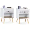 Image de Lot de 2 tables de chevet BAHIA 1 tiroir avec niche scandinave