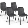 Image de Lot de 4 chaises MILA en velours gris foncé pour salle à manger