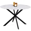 Image de Table a manger fixe sans tiroir en.casa 6 personnes en marbre 110 x 110 cm