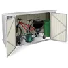 Image de Abri de jardin en métal gris clair verrouillable multi-rangement stockage vélos, outils, poubelles