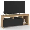 Image de Meuble TV 110 cm MALO bois et placard noir