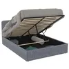 Image de Lit coffre 140x190 en metal matelas oreiller sommier tete de lit - 1 tiroir(s) gris