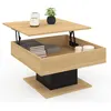 Image de Table basse plateau relevable EDEN carrée bois et noir