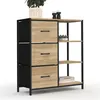 Image de Buffet d'appoint 3 tiroirs et étagères 70 cm UTAH design industriel