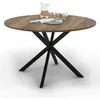 Image de Table a manger fixe sans tiroir 6 personnes rond en MDF 110 x 110 x 76 cm
