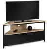 Image de Meuble TV 100 cm d'angle BOSTON avec placard noir design industriel