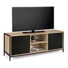 Image de Meuble TV 140 cm BOSTON 2 portes noires design industriel