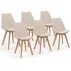 Image de Lot de 6 chaise id market H. 79.5 cm non pliable interieur en bois beige