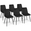 Image de Lot de 6 chaise id market H. 45 cm non pliable en metal interieur noir