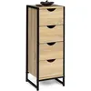 Image de Meuble d'appoint 4 tiroirs DETROIT 30 cm chiffonnier pour entrée salle de bain design industriel