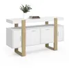 Image de Buffet 140 cm PHOENIX 4 portes blanc et bois