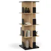 Image de Etagère bibliothèque rotative 4 niveaux RAPHA noir et effet bois