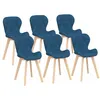 Image de Lot de 6 chaise de bureau id market H. 79 cm non empilable non pliable interieur en bois bleu