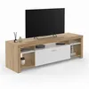 Image de Meuble TV 140 cm MALO bois et placard blanc