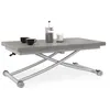 Image de Table basse 2 en 1 relevable en table à manger rectangulaire URBANA 100 cm effet béton pied gris chromé