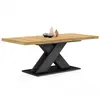 Image de Table à manger extensible rectangle ALICIA 6-10 personnes bois et noir 160-200 cm