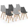 Image de Lot de 6 chaises scandinaves SARA mix color gris foncé x3 et gris clair x3