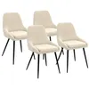 Image de Lot de 4 chaise de bureau id market interieur non pliable en metal H. 79 cm beige