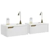 Image de Lot de 2 tables de chevet murales HELSINKI scandinaves 1 tiroir étagère suspendue blanc
