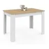 Image de Table à manger rectangle ROZY 4 personnes blanc plateau façon hêtre 110 cm