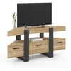 Image de Meuble TV 110 cm d'angle PHOENIX avec tiroir bois et noir