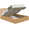 Image de Lit coffre double EDHEN avec tête de lit cannage et sommier 140 x 190 cm coloris bois