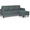 Image de Canape angle fixe idmarket 3 places en polyester gris 85 x 200 x 85 cm