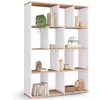 Image de Etagère bibliothèque JENA 4 niveaux blanc et effet bois 143 cm