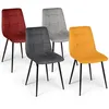 Image de Lot de 4 chaise id market en metal non empilable non pliable interieur H. 45 cm gris