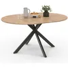 Image de Table a manger extensible sans tiroir 8 personnes rond en Bois 110 x 110 x 76 cm