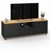 Image de Meuble TV 110 cm VITO avec tiroir et niche noir et bois