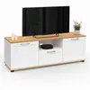 Image de Meuble TV 110 cm VITO avec tiroir et niche blanc et bois
