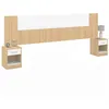 Image de Tête de lit sur pied avec chevets modulables SAPA pour lit 140, 160 ou 180 cm bois et blanc