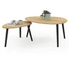 Image de Lot de 2 tables basses gigognes GAIA bois et pieds noirs scandinave