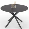 Image de Table à manger ronde JASPE 6 personnes plateau effet béton pied araignée gris anthracite 110 cm