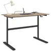 Image de Bureau droit JEANNE assis debout à manivelle hauteur réglable 70 - 120 cm bois façon hêtre et noir