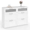 Image de Commode 6 tiroirs VITO 110 cm bois blanc et effet givré