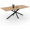 Image de Table à manger rectangle ALIX 10 personnes pied araignée bois et noir 200 cm
