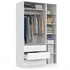Image de Dressing modulable TAYLOR 120 x 55 x 200 cm 2 modules avec penderie + étagères + tiroirs blanc