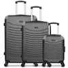 Image de wave paris - lot de 3 - valise grand format, valise weekend et valise cabine xxs congo - gris fonce