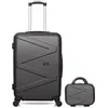 Image de wave paris - lot de 2 valise weekend + vanity amazone - gris fonce