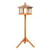 Image de Mangeoire sur pied nichoir a plateau station a oiseau bois pour exterieur 113 cm