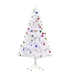 Image de Sapin arbre de Noël artificiel blanc 150 cm 680 branches avec nombreux accessoires variés