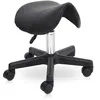 Image de HOMCOM Tabouret de massage tabouret selle ergonomique pivotant 360° hauteur réglable revêtement synthétique noir
