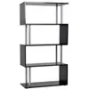 Image de Bibliothèque étagère design contemporain en S 4 niveaux 80L x 30l x 145H cm coloris noir