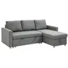 Image de Canape angle fixe HOMCOM 3 places en lin gris 146 x 211 x 85 cm