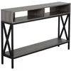 Image de Table Console Table d'Entrée Industriel Multi-rangements 120 x 23,5 x 75 cm Bois Gris